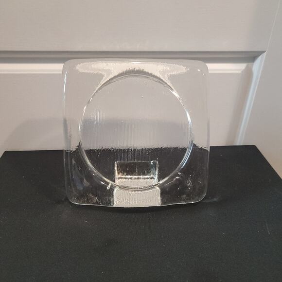 Vintage Wiesenthal Hutte Glass Photo Frame Ribbed MCM Square Weighted Rare - Picture 6 of 9